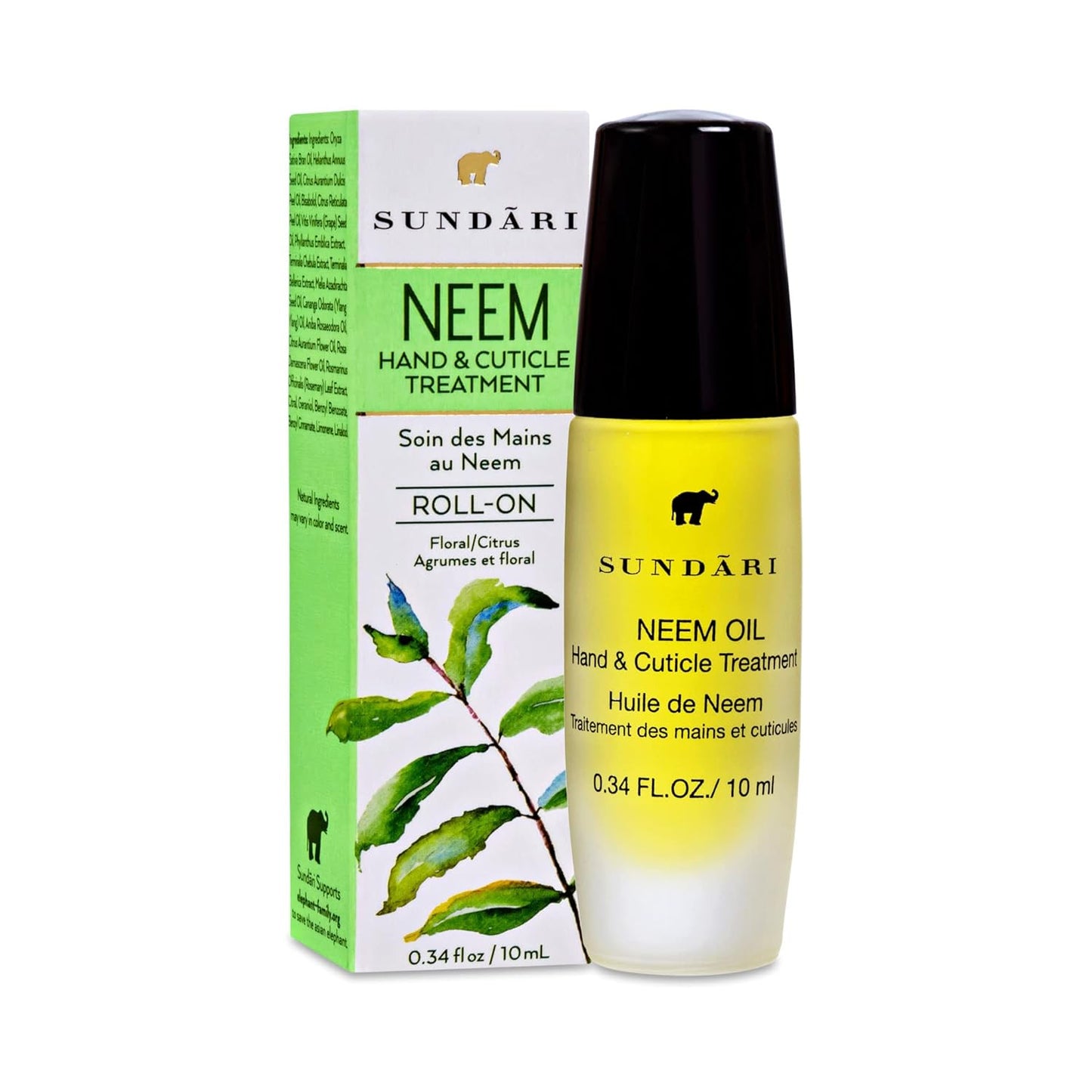 SUNDARI Neem Hand & Cuticle Treatment Oil – 0.34 Fl Oz, Roller for Dry Hands, Nails and Cuticles, Hydrating, Non-Greasy, Pure Plant & Herbal Extracts, Mess-Free Application, Deep Nourishment-Velvo Beauty