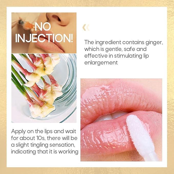 KISSIO Lip Plumper,Day Lip Plumper,Lip Enhancer,Plant Extracts Plumping Lip Serum,Lip Plumping Balm,Moisturizing Clear Lip Gloss for Fuller Lips and Hydrated Beauty Lips 5.5ml (06 Clear)-Velvo Beauty