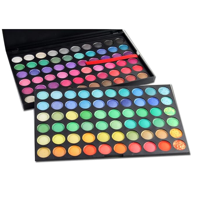 Eyeshadow Palettes, Easy to Blend Color Fusion 120 Shades Metallic and Shimmer Eyeshadow Sweatproof and Waterproof Nudes Eye Shadows, Professional Makeup Long Lasting for Teen, Brights #1-Velvo Beauty