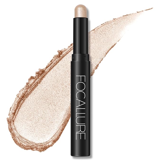 FOCALLURE Shimmer and Matte Cream Eyeshadow Stick,Smooth Brilliant Eye Brightener Pencil for Women,Long Lasting Waterproof Eye Shadow and Liners Makeup,Drink With Me-Velvo Beauty