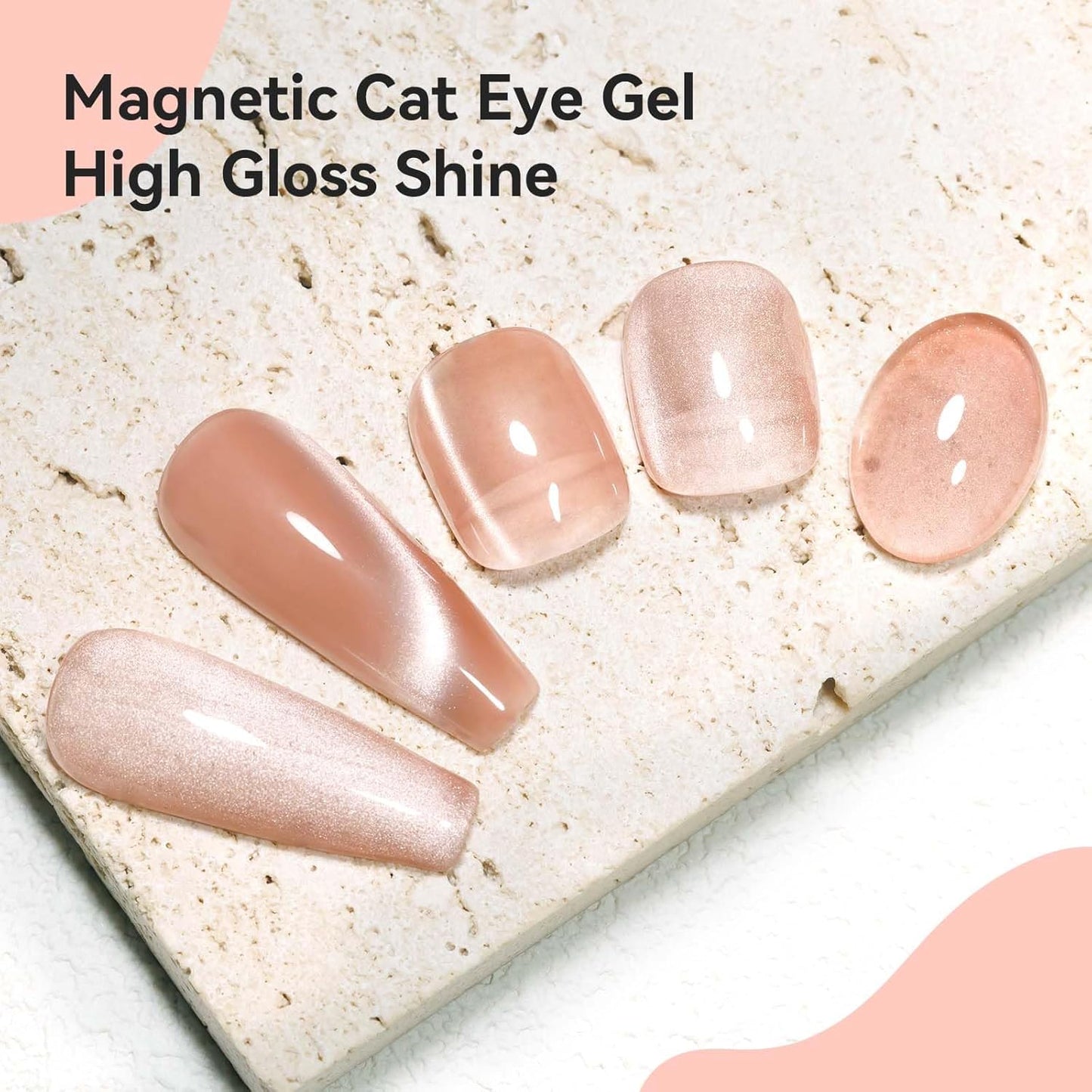 Cat Eye Gel Nail Polish, Moonlight Cateye Gel Polish 12ML Magnetic Nail Polish Holographic Glitter Mirror Glass Ceramics Smoothie UV Gels for Nail Art Manicure DIY at Home 1PC-Velvo Beauty