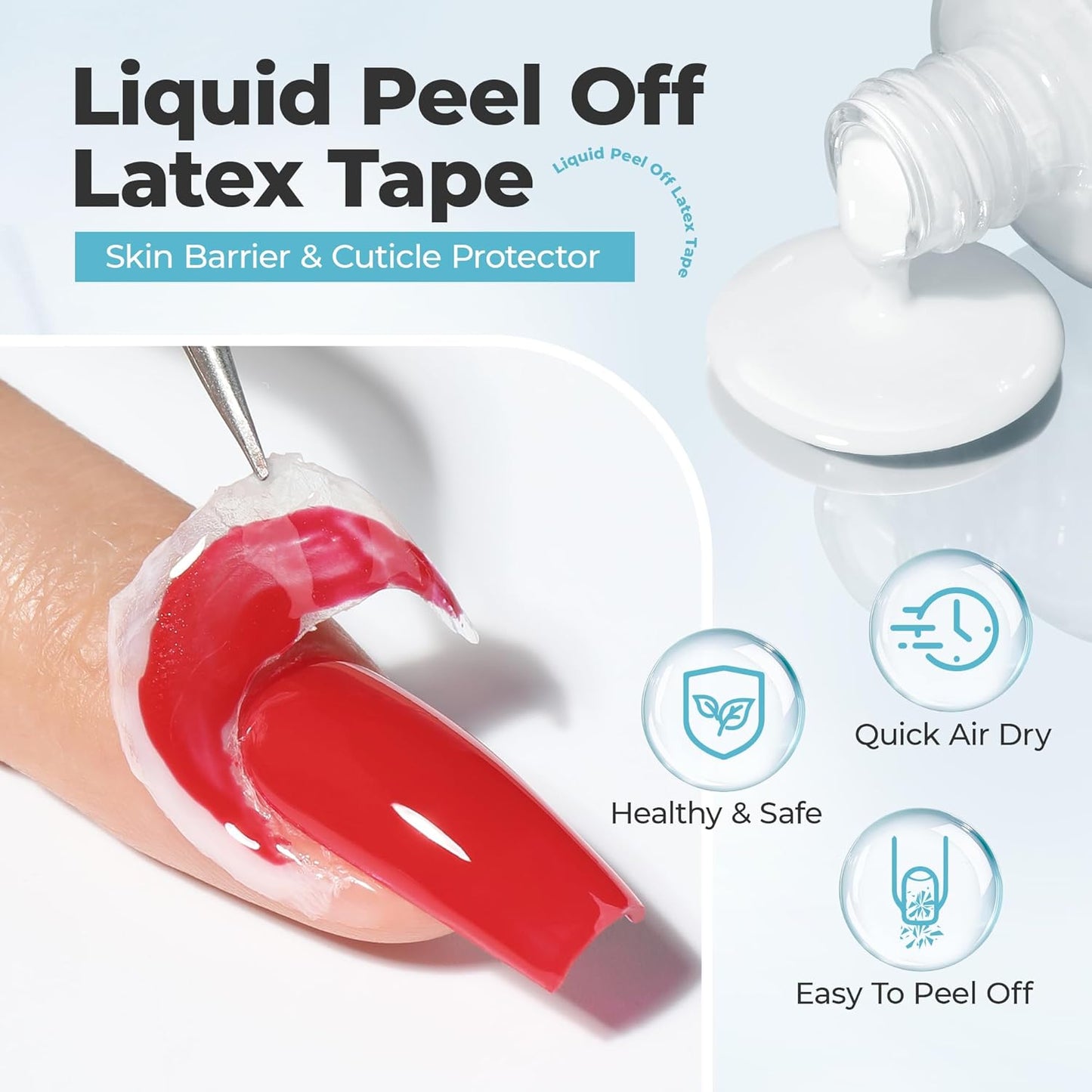 Gel Nail Polish Remover: 15ml Nail Polish Remover with Liquid Latex for Nails Peel off, Fast & Easy Remove Gel Polish in 2-5 Minutes, No Soaking or Wrapping, Cuticle Protectors-Velvo Beauty