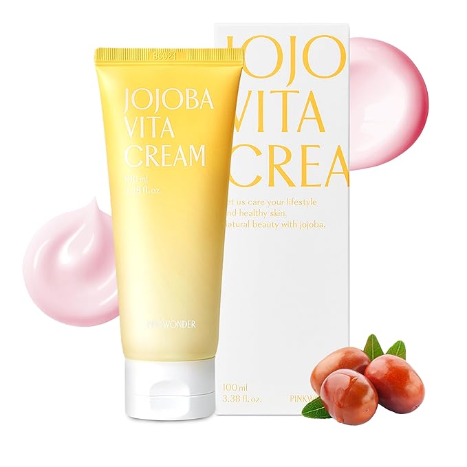PINKWONDER Jojoba Vita Cream 3.38oz (100ml), Jojoba Oil and vitamin B12 Face Cream, Soothing for Sensitive Skin, Hypoallergenic, Korean Skincare-Velvo Beauty