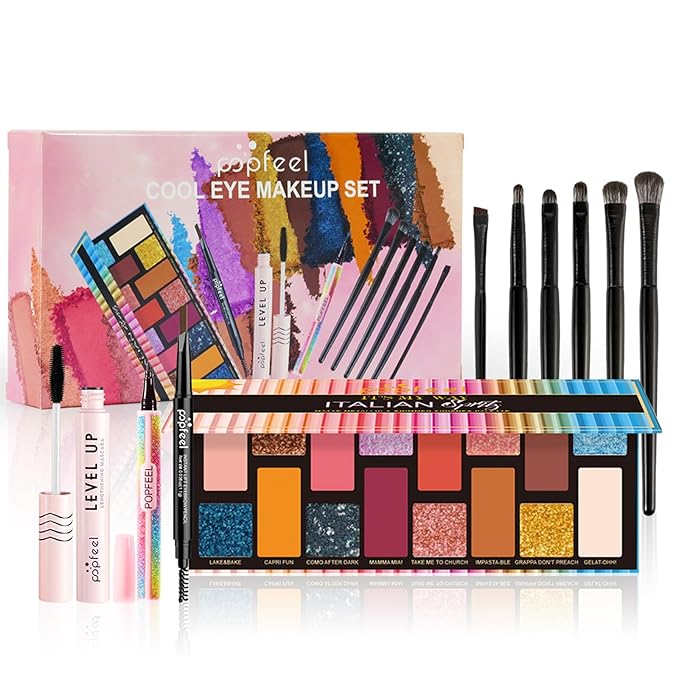 All in One Professional Makeup Kit for Women Girls Holiday Makeup Gift Sets Xmas Essential Bundle Include Eyeshadow Palette Lipstick Blush Concealer Eyeliner Mascara Brush Eyebrow Pencil-Velvo Beauty