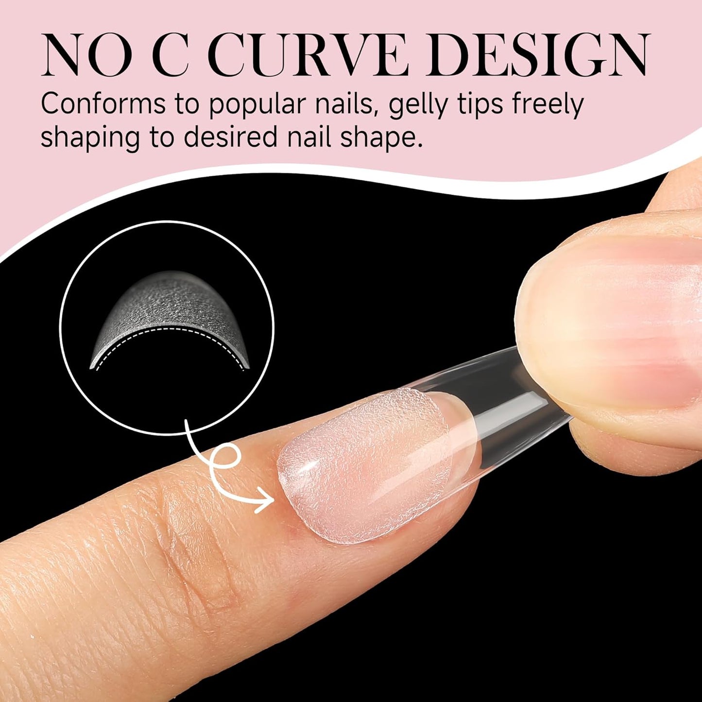 Long Coffin Nails Tips Half Matte 504pcs Long Coffin Nails Full Cover False Fake Press On Nails Easily DIY Art Salon Nail Extensions, 12 Sizes Luckyfairy-Velvo Beauty