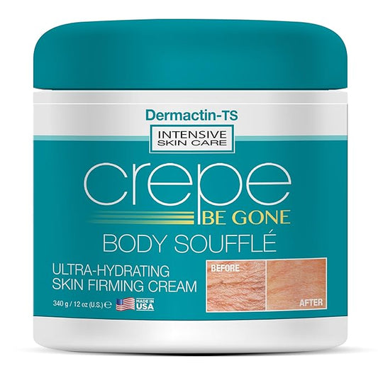 Crepe Be Gone Body Souffle Classic - Large 12 ounce - Ultra Hydrating Crepe Skin Firming Cream for Neck,Chest, Arms & Legs-Velvo Beauty