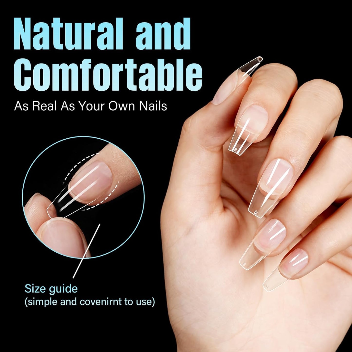 TOMICCA Medium Coffin Nail Tips, 240Pcs Half Matte Soft Acrylic Nail Tips, 12 Sizes Acrylic False Nail Tips, Nail Extension Tips for Beginner and Professional Home Diy-Velvo Beauty