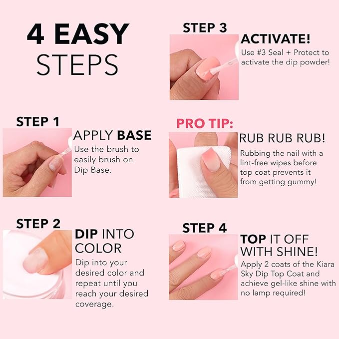 Kiara Sky Long Lasting Nail Dip Powder Pink Tones 1 oz, Head Over Heels-Velvo Beauty