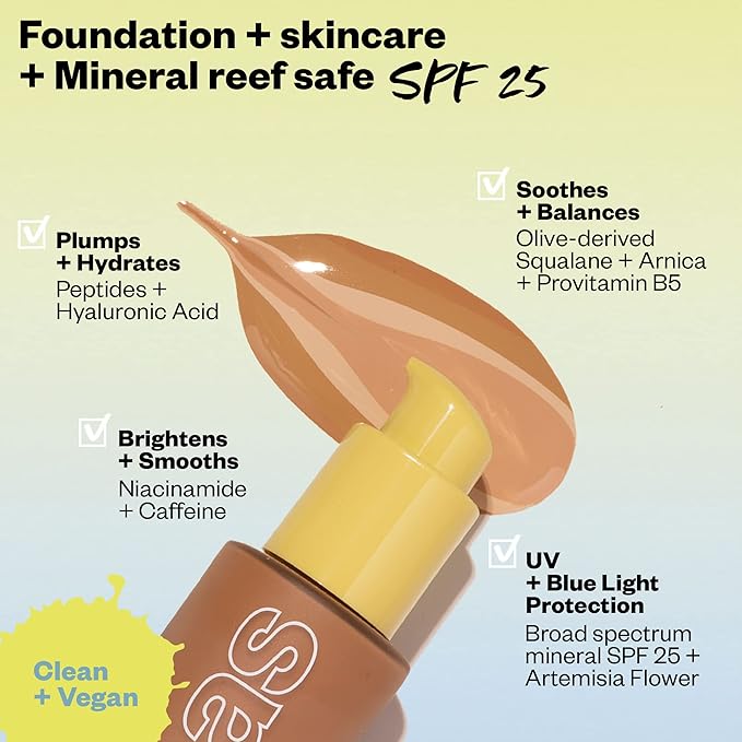 Kosas Revealer Skin-Improving Foundation with SPF 25 Protection - Hydrate, Brighten, Soothe, Plump, Protect Skin - Smoothing Texture, Natural Finish and Clean Formula - Light Neutral 140-Velvo Beauty