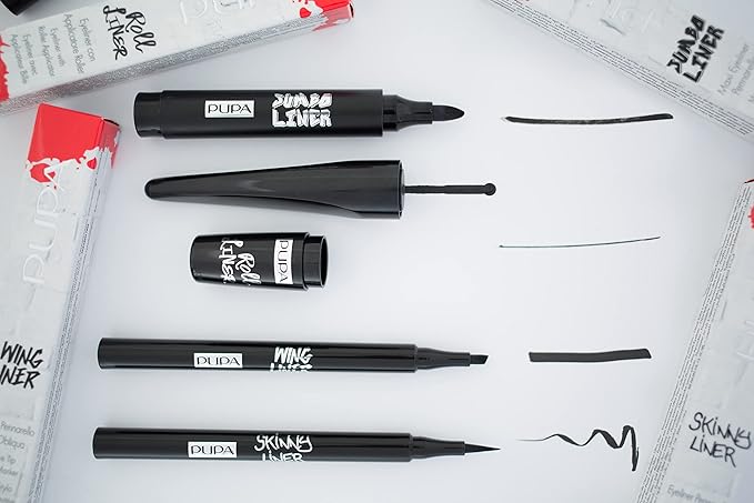 PUPA Milano Vamp! All In One And Skinny Liner Set - Volume Mascara And Ultra-Slim Eyeliner Pen - Naturally Formulated To Lengthen And Strengthen Lashes - Beautiful Gold Handbag - 3 Pc Mascara Kit-Velvo Beauty