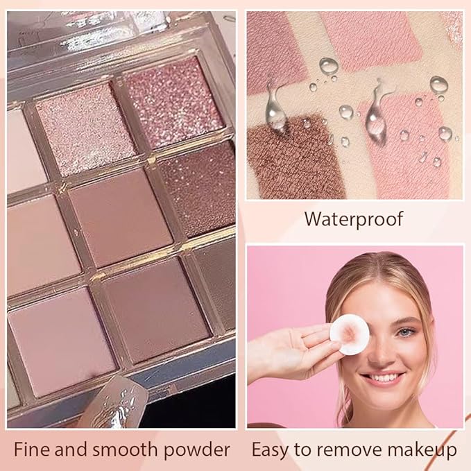 12 Girds Colorful Matte Shimmer Eyeshadow Palette for Eye Makeup,High Pigmented Eye Shadow Primers Powder Palet de sombras de ojos 12-C-Velvo Beauty