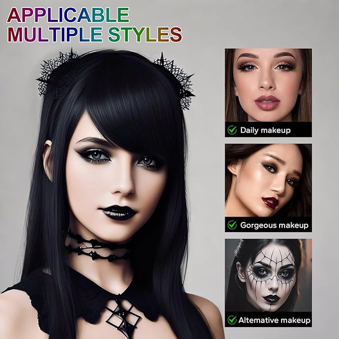 Erinde 9 Color Smokey Eyeshadow Palette, Highly Pigmented Matte & Glitter Shades,Black Silver Gray Eye Shadow Set for Halloween Makeup, Long-Lasting, Waterproof & Blendable, Reversal Star Smokey-Velvo Beauty