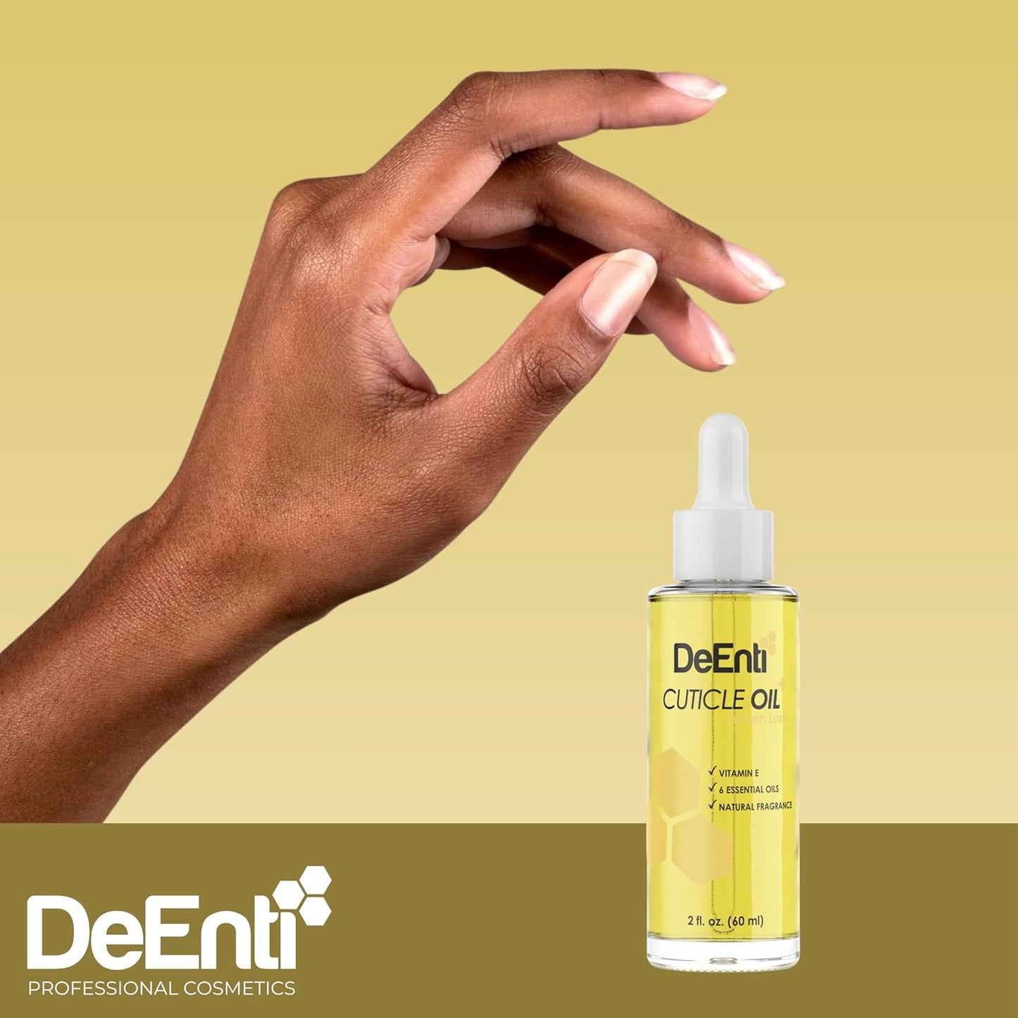 DeEnti Cuticle Oil, Jojoba Oil for Nails, 2oz Hydrating Cuticle Nail Oils, Lush Lemon Scented Cuticles Repair, Vitamin E Nail Supplies, Professional Salon Quality Manicure Supplies-Velvo Beauty