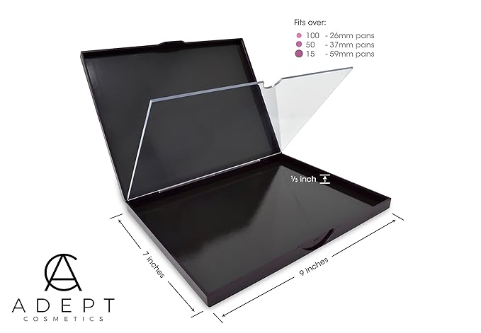 The Adept Palette in Singularity Black - Double Sided Magnetic Empty Palette with Divider, Holds Over 100 Single Round Standard Sized Eyeshadow Pans, Hardshell Case-Velvo Beauty