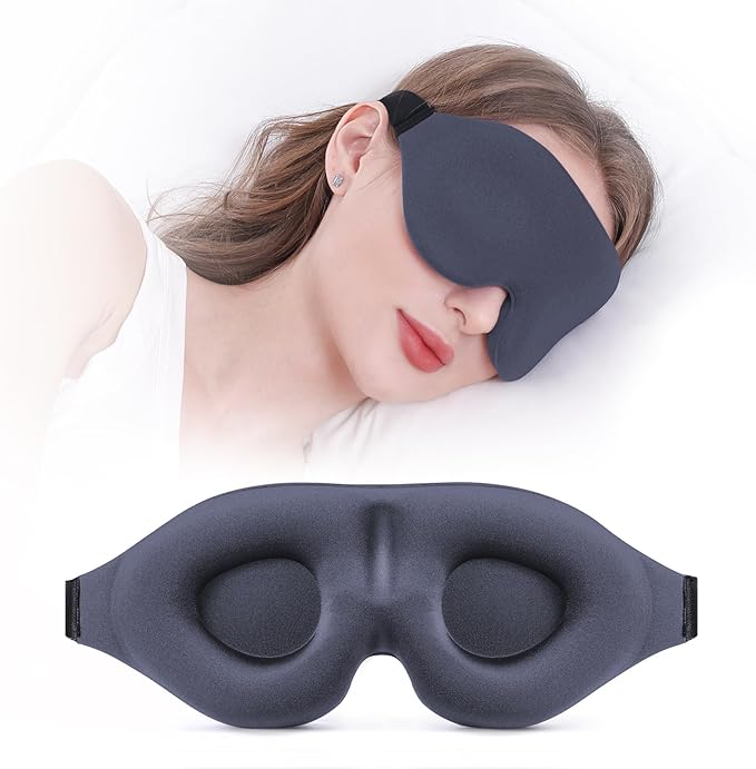 YIVIEW Sleep Mask for Side Sleeper, Complete Light Blocking 3D Sleeping Eye Mask, Soft Breathable Eye Cover for Women Men, Relaxing Zero Pressure Night Blindfold-Velvo Beauty