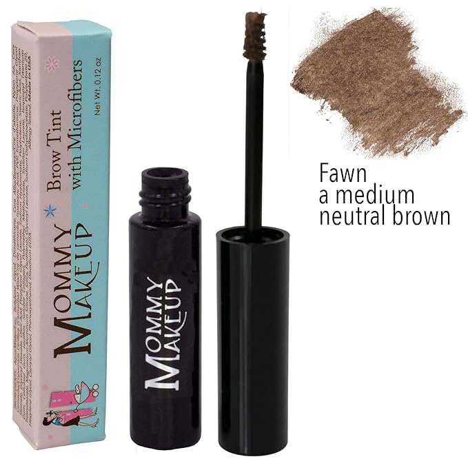 Brow Tint with Microfibers - 4-in-1 Tinted Eyebrow Gel to Groom, Hold, Sculpt & Color Your Brows, Covers Gray Hair - Water Resistant, Clump-Free, Long Lasting (Fawn) by Mommy Makeup-Velvo Beauty
