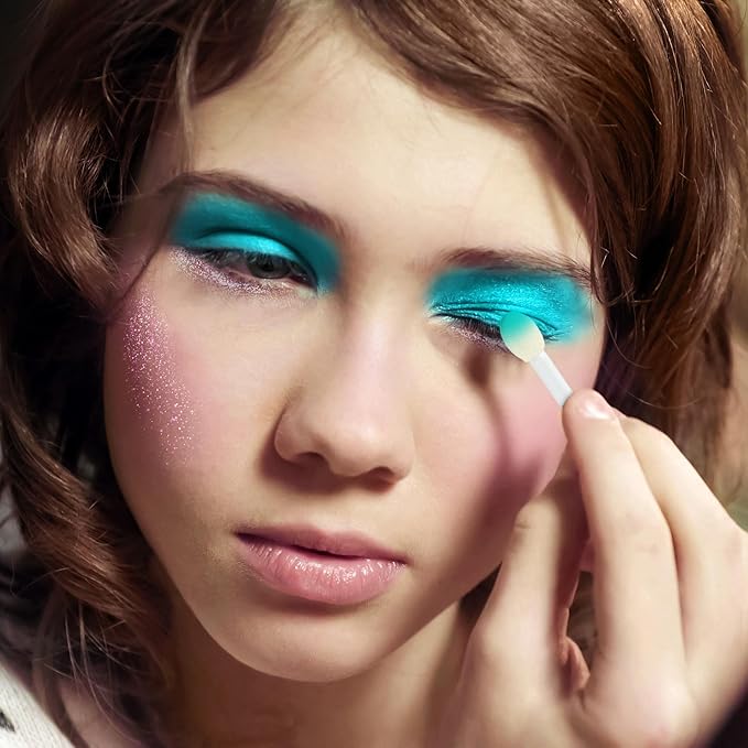 Expressions Cool Glisten & Glitter Makeup Palette 10 Color Eyeshadow Palette & Blush Makeup Novelty Beauty Set, Fold Out Compact with Mirror, Cute Makeup Kit Gifts - Washable, Non-Toxic-Velvo Beauty