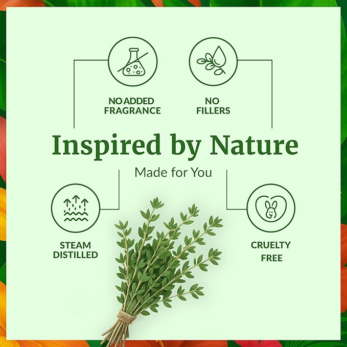 SVA Thyme Essential Oil – 4 Fl Oz – 100% Natural Thyme Oil - for Diffuser, Hair Care, Face, Skin Care, Aromatherapy, Scalp and Body Massage, Soap and Candle Making – with Dropper-Velvo Beauty