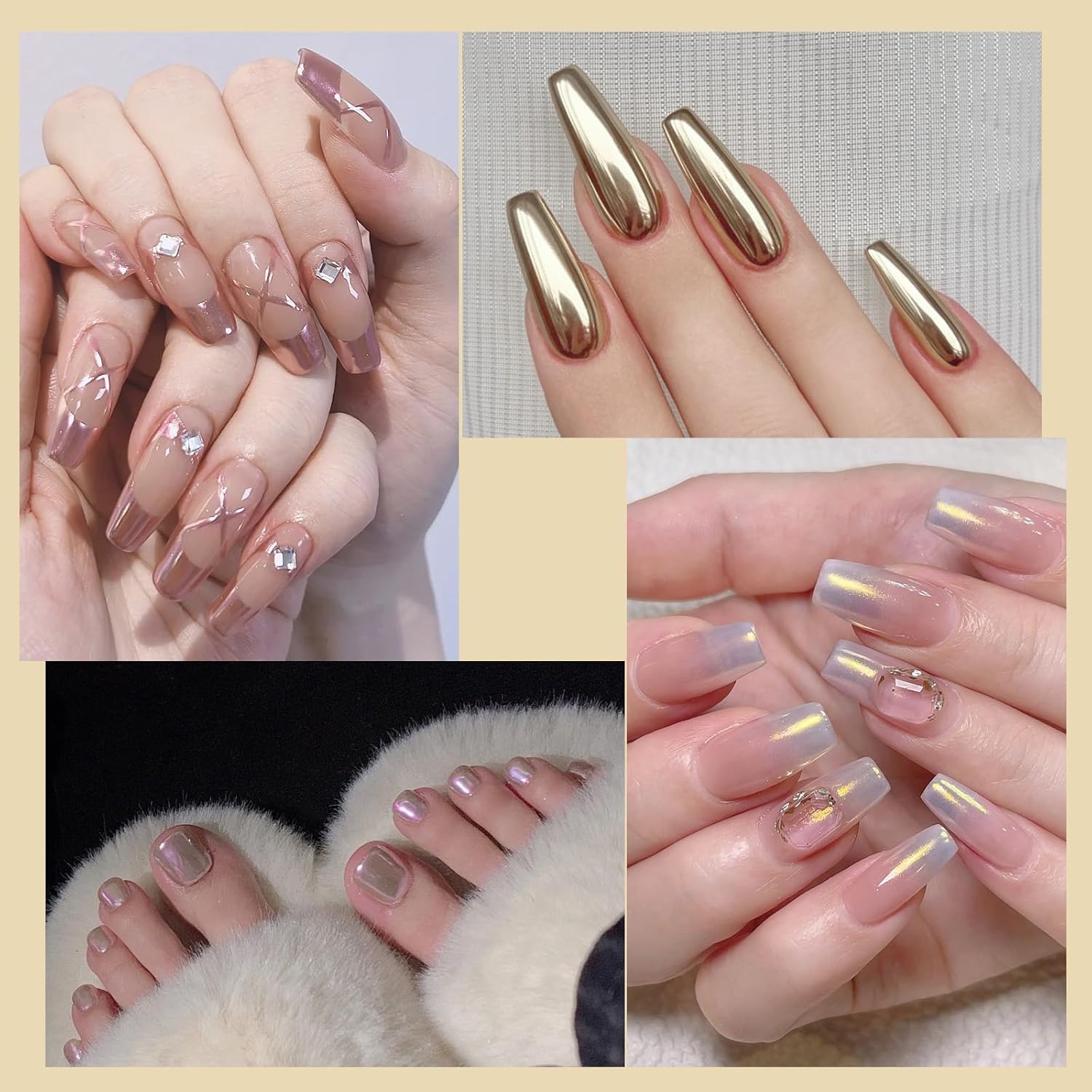 Artdone 16 Colors Chrome Nail Powder, Iridescent Aurora Chameleon Powder Metallic Mirror Effect Pigment Pearlescent Mermaid Pigment Pearl Glitter Dust Kit, Nail Art Decoration, Resin Craft-Velvo Beauty