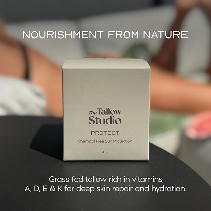 Everyday Tallow Mineral Sunscreen ~ SPF 30 | 100% Grass-Fed & Organic | Face & Body | Naturally Scented with Frankincense & Lavender Oil | Zinc Oxide | Water Resistant (2oz)-Velvo Beauty