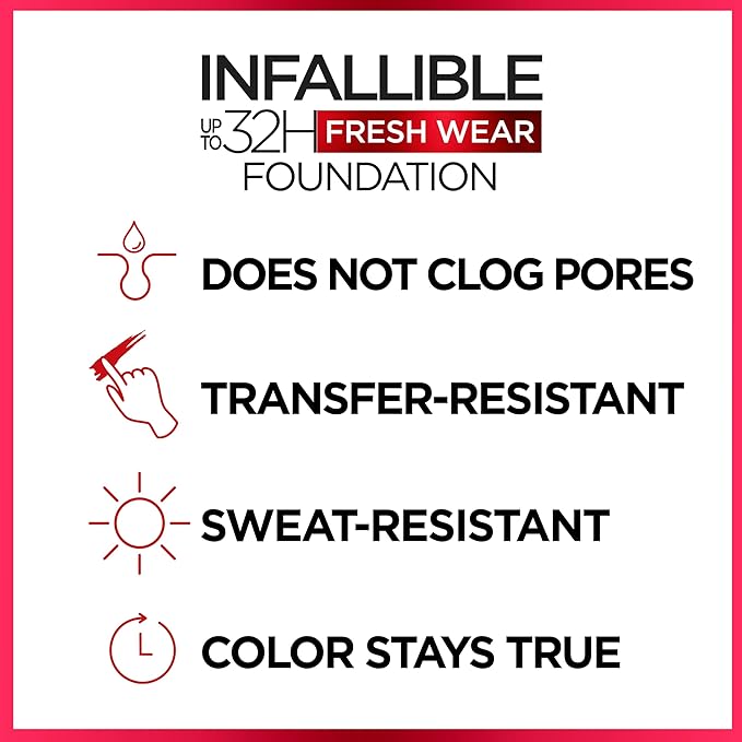 L'Oreal Paris Makeup Infallible Up to 32 Hour Fresh Wear Lightweight Foundation, 488 Caramel, 1 Fl Oz, Packaging May Vary-Velvo Beauty