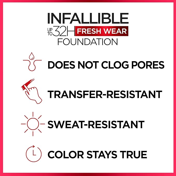 L'Oreal Paris Makeup Infallible Up to 32 Hour Fresh Wear Lightweight Foundation, 510 Hazelnut, 1 Fl Oz, Packaging May Vary-Velvo Beauty