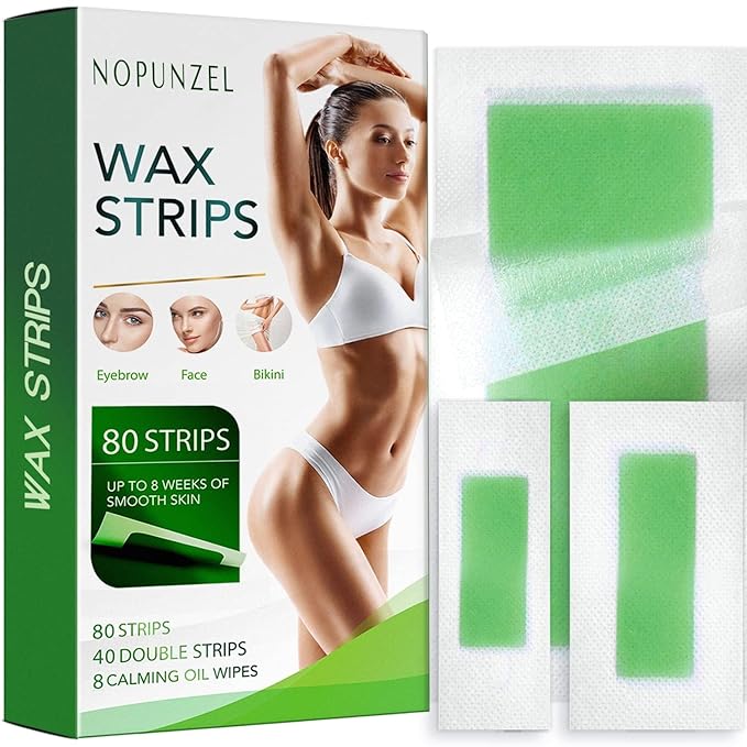 Wax Strips for Hair Removal: 80 Waxing Strips - Hair Removal Wax - Brazilian Wax Kit for Women - At Home Waxing Kit for Women - Body Legs Arms Chest Back Bikini - Bikini Hair Removal - 3 Sizes-Velvo Beauty