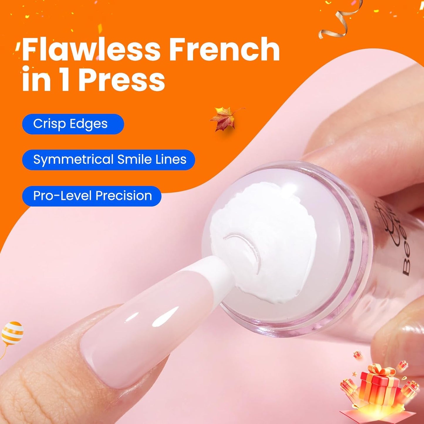 Beetles Nail Stamp 3Pcs Silicone French Tip Nail Stamp Kit with Replacement Nail Stamper Heads and Scrapers Soft Silicone Nail Printing Tool for Home Manicure Diy Nail Art Salon Gifts for Girls-Velvo Beauty