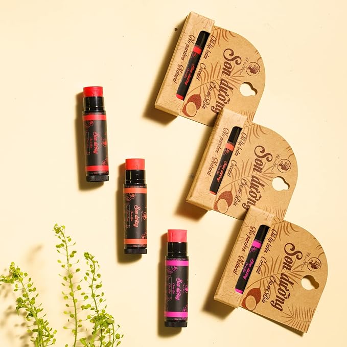 Organic Lip Balm with Cordyceps (Color: Pink, Orange, Red) (Pink)-Velvo Beauty