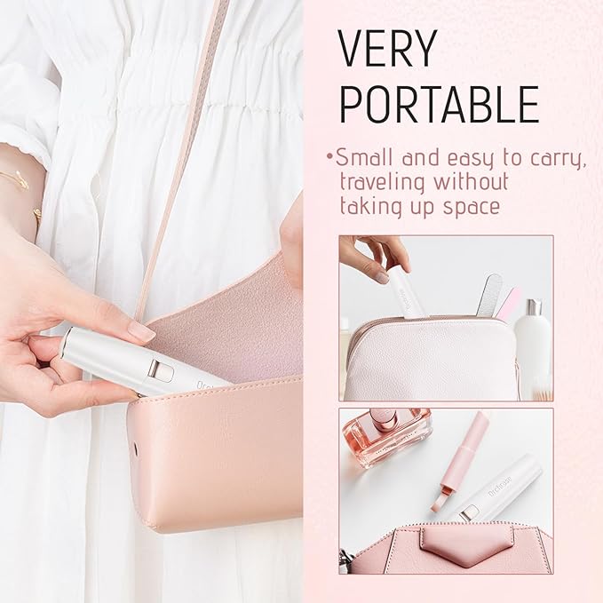 Rechargeable Facial Hair Remover for Women: 2-in-1 Device for Shaping Eyebrows and Removing Face Peach Fuzz (Pearl White)-Velvo Beauty