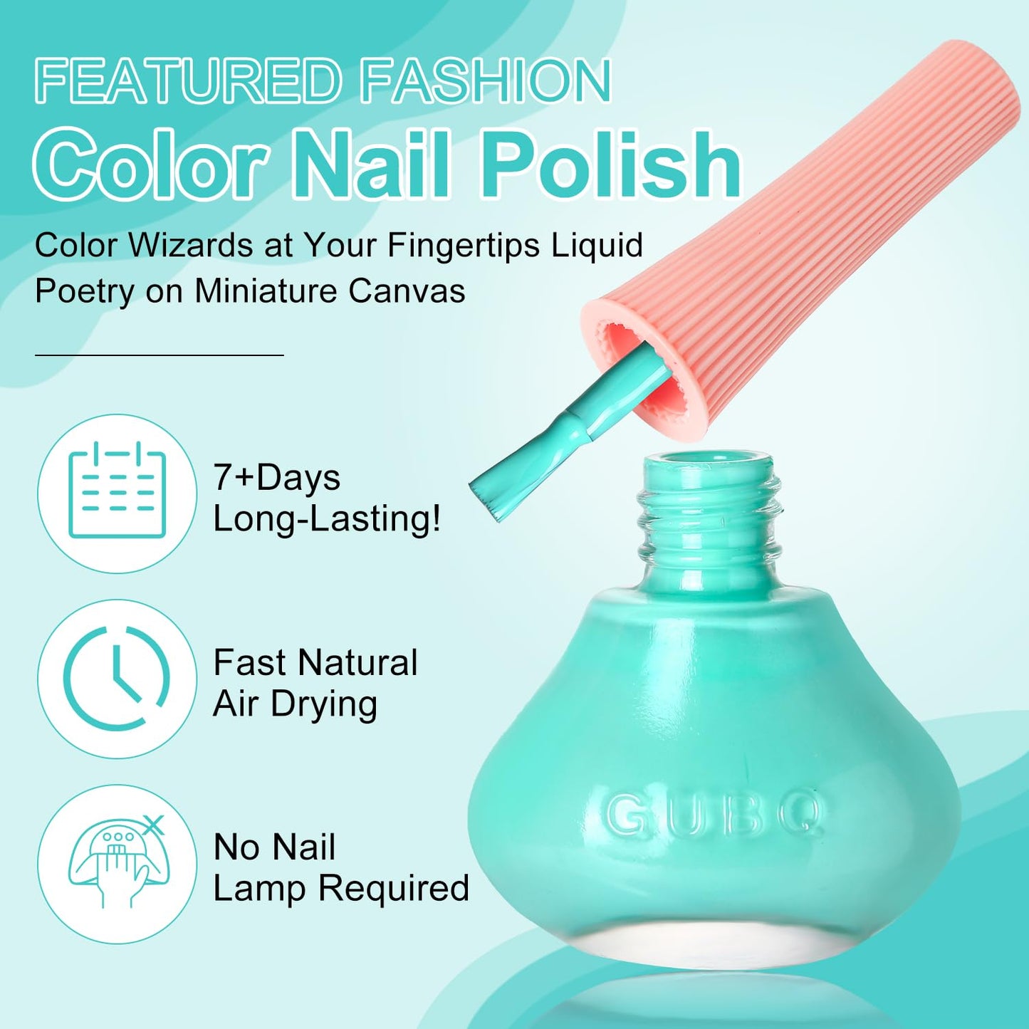 Major Dijit Bright Cyan Quick Dry Regular Nail Polish - Nail Art Lacquer, 0.41 Fl Oz-Velvo Beauty