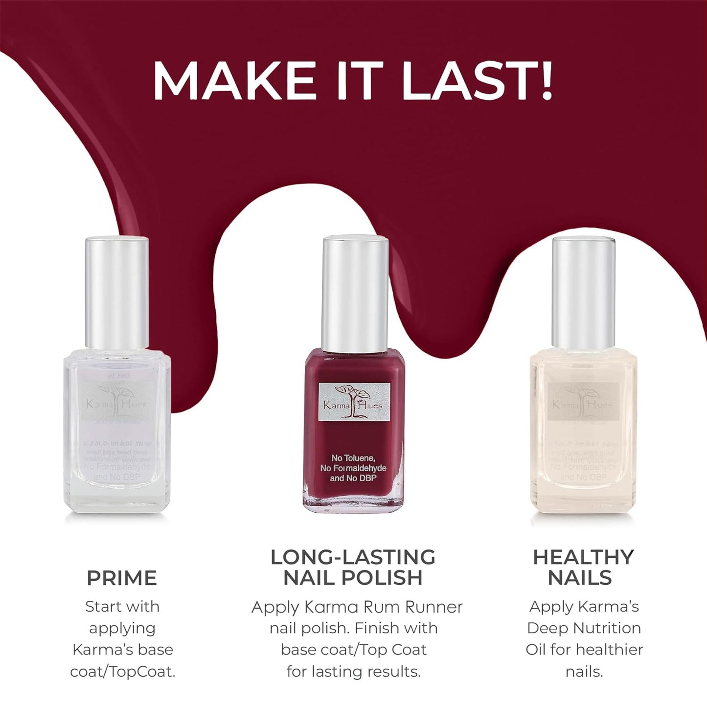 karma organic Natural Nail Polish, Vegan, and Cruelty-Free, No Toluene, No Formaldehyde, No DBP, and Free of TPHP, Rum Runner-Velvo Beauty