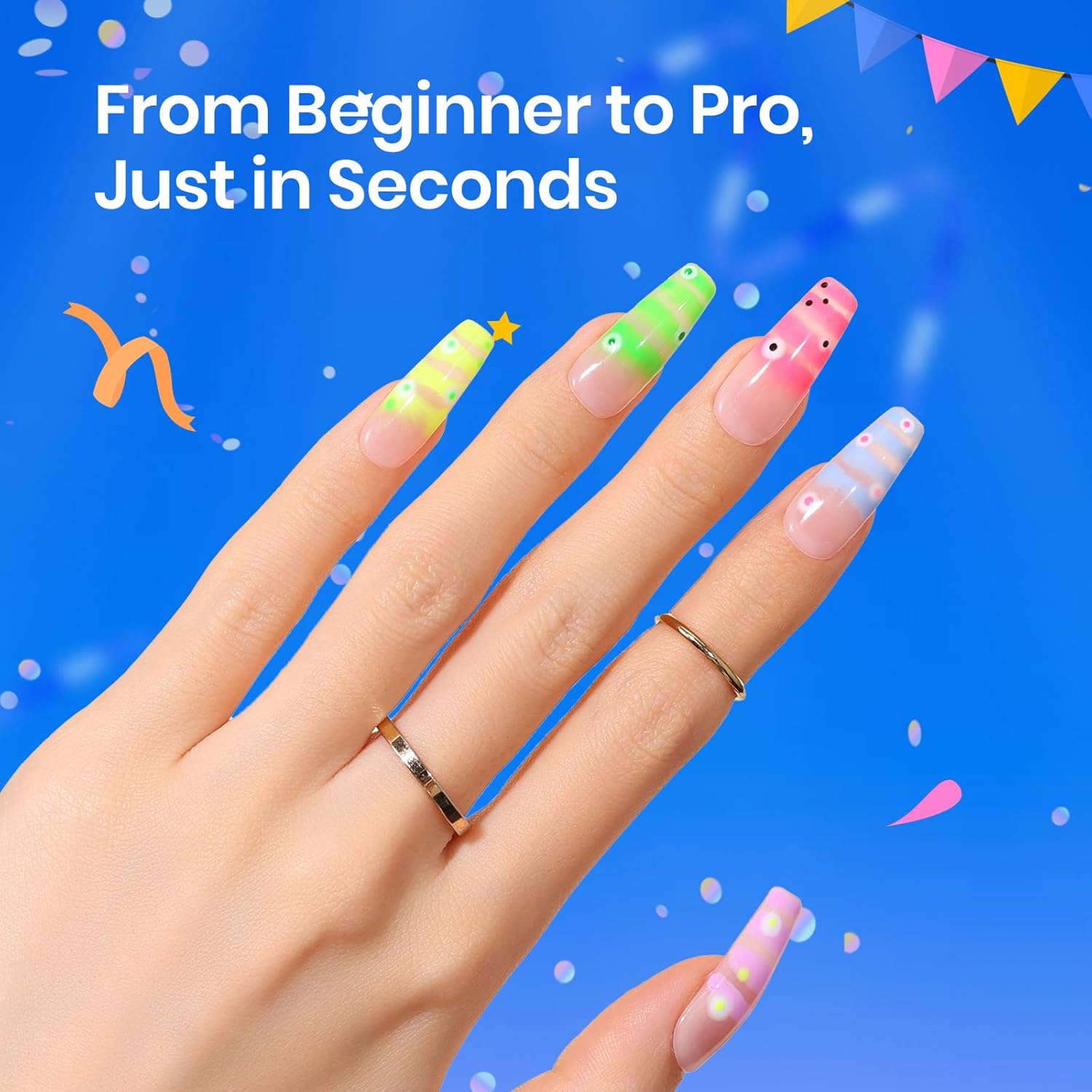 Beetles Blooming Gel & Base Top Coat Set, 3PCS 15ML Shine Finish Long Lasting No Wipe Top Coat Gel Nail Polish Base Spreading Marble Effect Soak off UV LED Nail Art Gifts for Women-Velvo Beauty