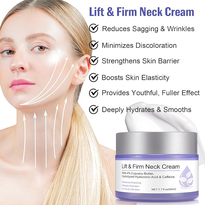 Neck Firming Cream, Neck Cream for Tightening & Neck Lift, Anti-Aging Neck Cream for Wrinkles 1.7 Fl.Oz-Velvo Beauty