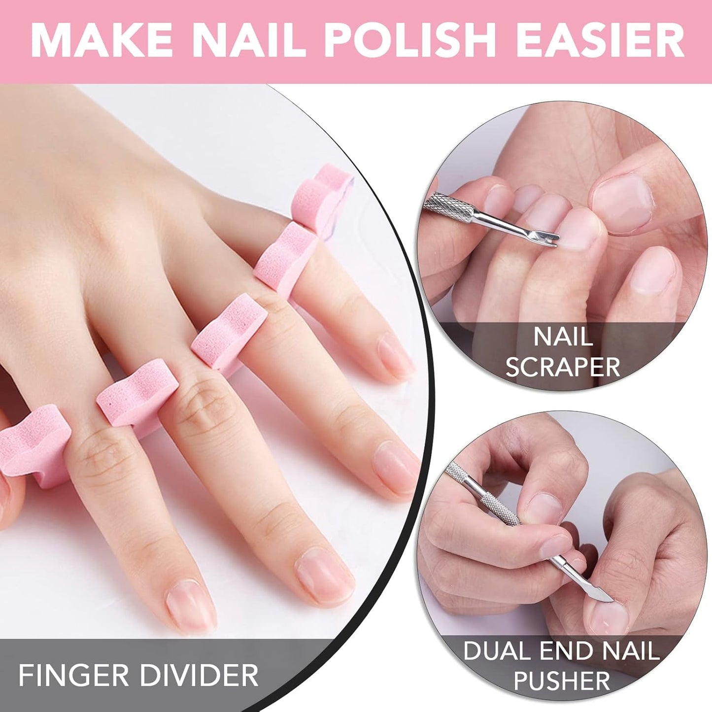 Gel Nail Polish Remover 3 Pack Professional Gel Polish Remover Non-Irritating Quick Easy,Gel Remover Tools Kit Nail File Cuticle Pusher Nail File Grit,No Need For Foil Soaking Or Wrapping-Velvo Beauty