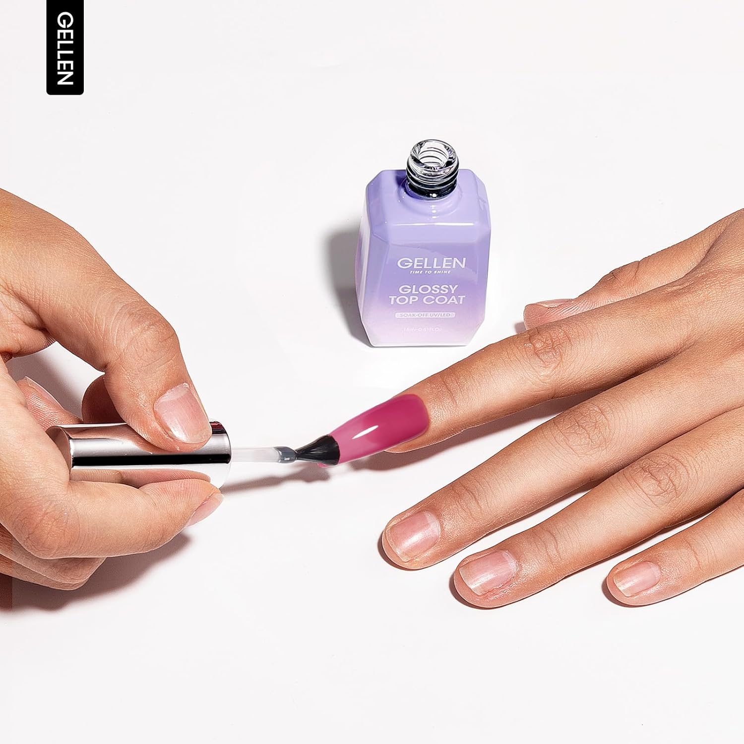 GELLEN Gel Top Coat Nail Polish- 18ml No Wipe Top Coat Gel Polish, High Gloss Shiny Long Lasting, Soak Off Nail Lamp for Home DIY and Nail Salon-Velvo Beauty