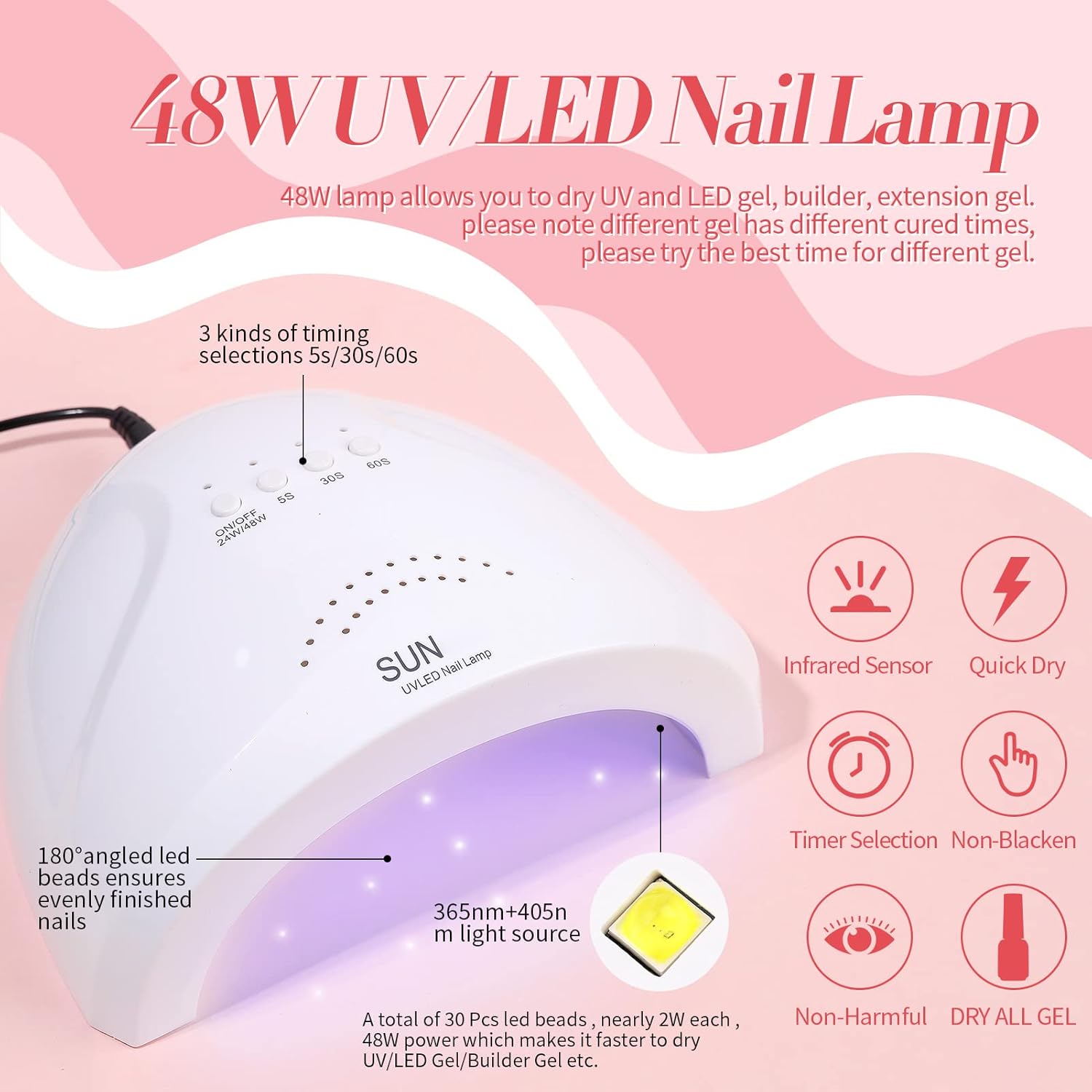 Born Pretty 28Pcs Jelly Gel Nail Polish Kit With U V Light 48W Nail Lamp 12 Colors Jelly Pink Nude Neutral Gel Polish Set with Base/Top Coat Manicure All-In-One Nail Gel Kit Ideal Gifts-Velvo Beauty