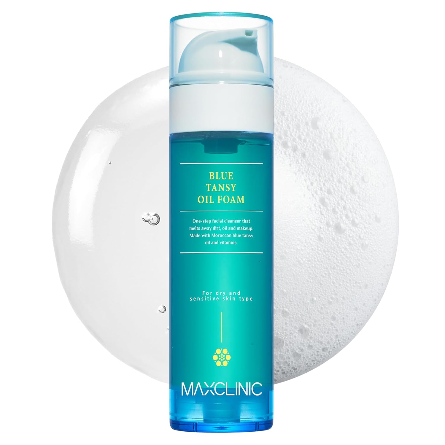 [K-Beauty] Blue Tansy Oil to Foam - All-in-One Korean Face Wash OilBased Foaming Facial Cleanser - Excess Sebum & Oil Control - Makeup Deep Cleansing Oil for All Skin Types (3.88 fl oz)-Velvo Beauty