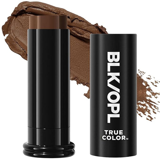 BLK/OPL Skin Perfecting Foundation Stick, SPF 15 Buildable & Blendable Face Foundation Makeup with Matte Finish - Full Coverage, Color Correcting & Sculpting - Hypoallergenic (Ebony Brown)-Velvo Beauty