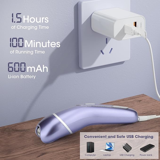 Epilator for Women, 7 in 1 Hair Removal for Women, Body Shaver, Bikini Trimmer, Face Razor, Facial Brush, Face Massage, Foot Callus Remover, IPX7 Waterproof Electric Shavers, Ideal Female Gift-Velvo Beauty