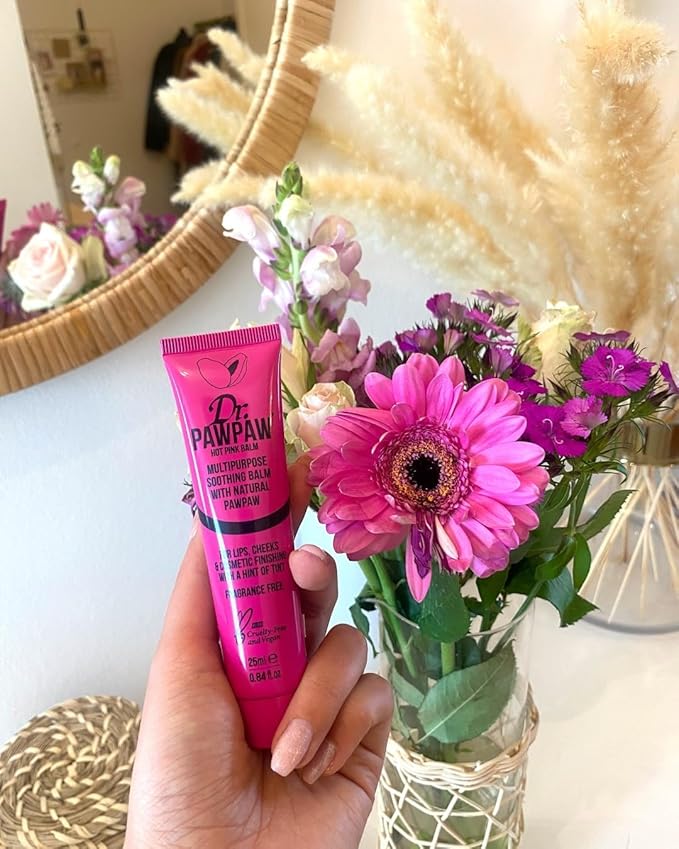 Hot Pink, Multi-Purpose Natural No Fragrance Balm for Hydrating Lips, Skin, Hair, Cuticles, Nails & Beauty Finishing (25 ml)-Velvo Beauty