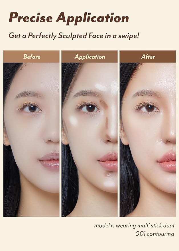 I'M MEME I'm Multi Stick Dual | Two Shade Shading and Highlighting Matte Finish | Suitable for Beginners Portable Size | 001 Contouring-Velvo Beauty