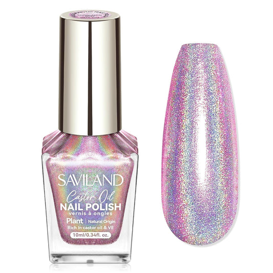 SAVILAND Holographic Nail Polish Pink: Metallic Chrome Nail Polish Air Dry Fast,10 ml/0.34 oz High Glossy Shimmer Glitter Nail Pigment Oil-based Fingernail Polish for Salon DIY Home for Women-Velvo Beauty