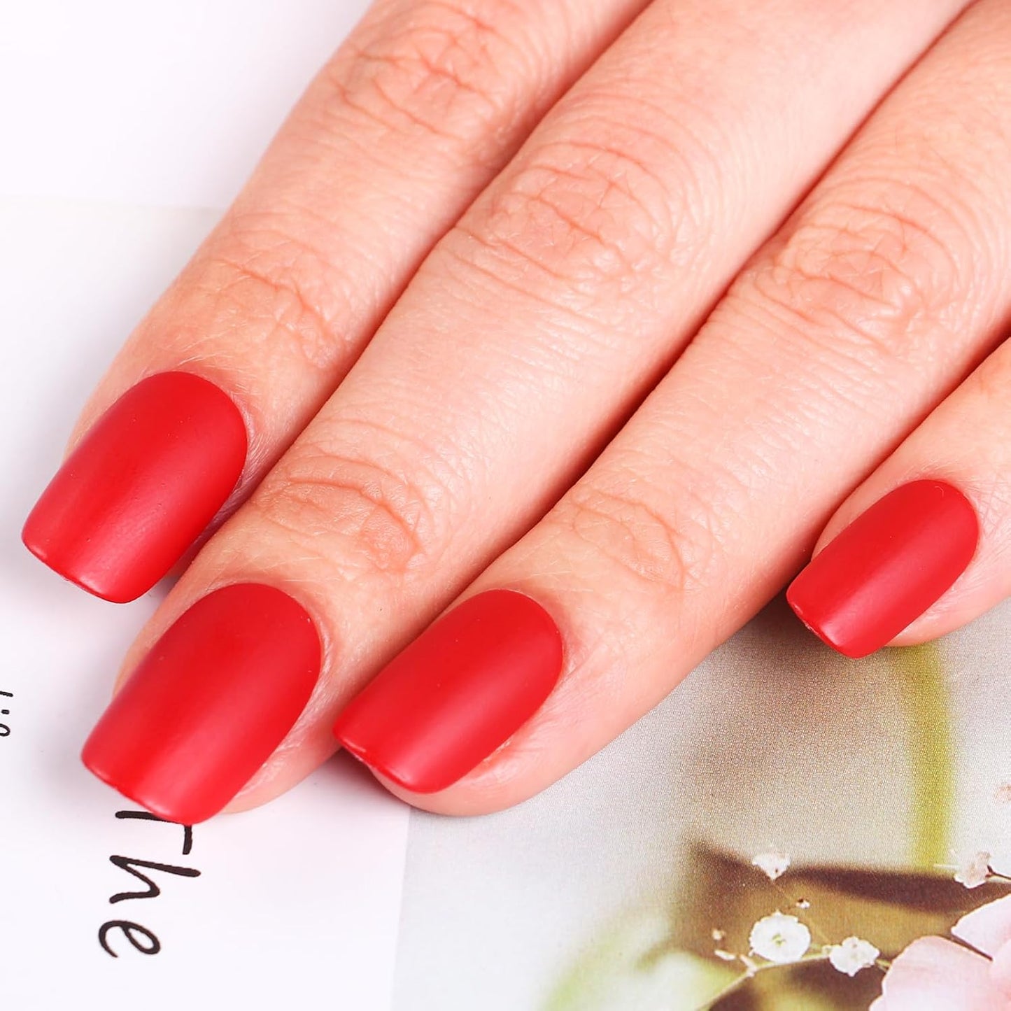 Matte Nail Polish Quick Dry Nail Lacquer for Nail Art Varnish, Mist Effect Matte Finish Velvet Nail Polish, 0.35 fl oz (Pure Red-17, 10 ML)-Velvo Beauty