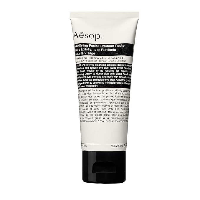 Aesop Purifying Facial Exfoliant Paste | Refresh, Cleanse, Soften Skin | Cream Based Cleanser Enhanced With Fine Quartz, Rosemary Leaf, Lactic Acid | 2.6oz / 75mL-Velvo Beauty