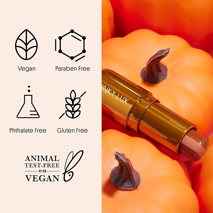 Winky Lux Pumpkin Spice Latte Tri-Color Tinted Lip Balm – Hydrating Balm, Sheer Pink Tint, Lip Care with Jojoba Oil & Vitamin E, Moisturizes & Softens Dry Lips, Buttery Soft with Pumpkin Spice Scent-Velvo Beauty