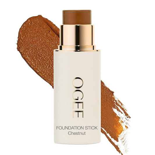 Ogee Sculpted Complexion Foundation Stick (Chestnut 13.75W - Deep Auburn, Rich-Golden Undertones) Full Coverage Foundation Makeup - Instantly Balance & Even Complexion - 70% Organic Ingredients-Velvo Beauty