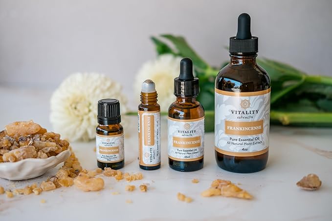 Vitality Extracts Frankincense Essential Oil - 10ml, Boswellia Serrata, Aromatherapy, Skin Care, Natural Calm, Rest & Relaxation, Yoga, Comfort-Velvo Beauty
