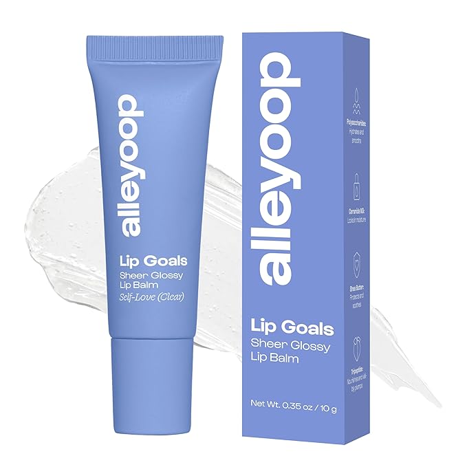 Alleyoop Lip Goals Glossy Lip Balm – Hydrating Tinted Lip-Moisturizer for Women - Vegan LipBalm for Cracked Lips, Moisturizing LipGloss Balm - Lips Treatment & Hydration Care, (Clear)-Velvo Beauty