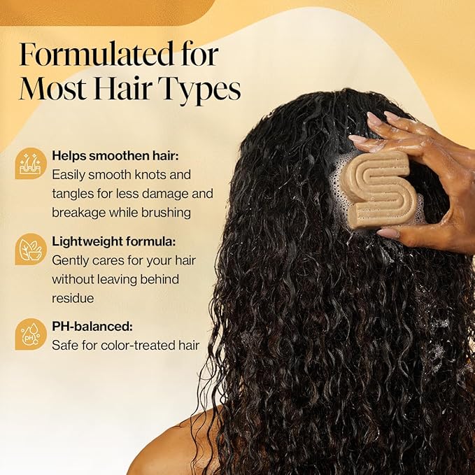 Kitsch Coconut Oil Shampoo Bar - Hydrate & Soften Dry Damaged Hair - Deep Moisturizing Curly Hair Shampoo - Safe Shampoo for Color Treated Hair - Silicone, Paraben & Sulfate Free - 3.2 oz-Velvo Beauty